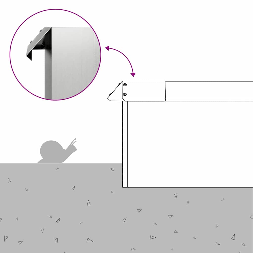 Snail Fence Silver 100 x 3.5 x 25 cm Galvanised Steel