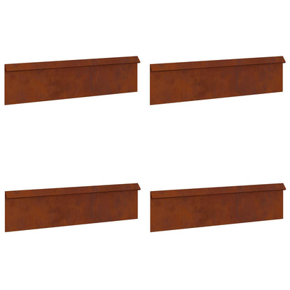 Snail Fence 4 pcs Rusty 100 x 3.5 x 25 cm Weathering Steel