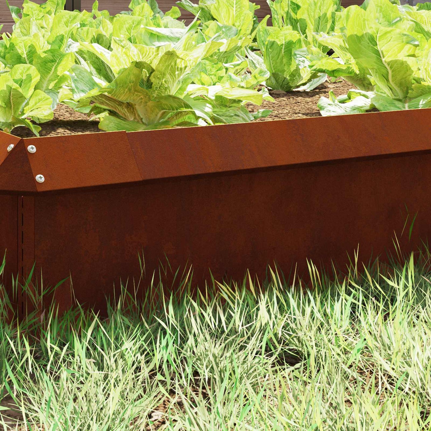 Snail Fence 16 pcs Rusty 100 x 3.5 x 25 cm Weathering Steel
