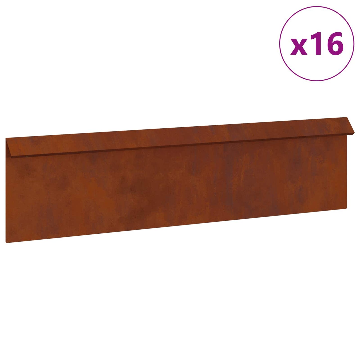 Snail Fence 16 pcs Rusty 100 x 3.5 x 25 cm Weathering Steel
