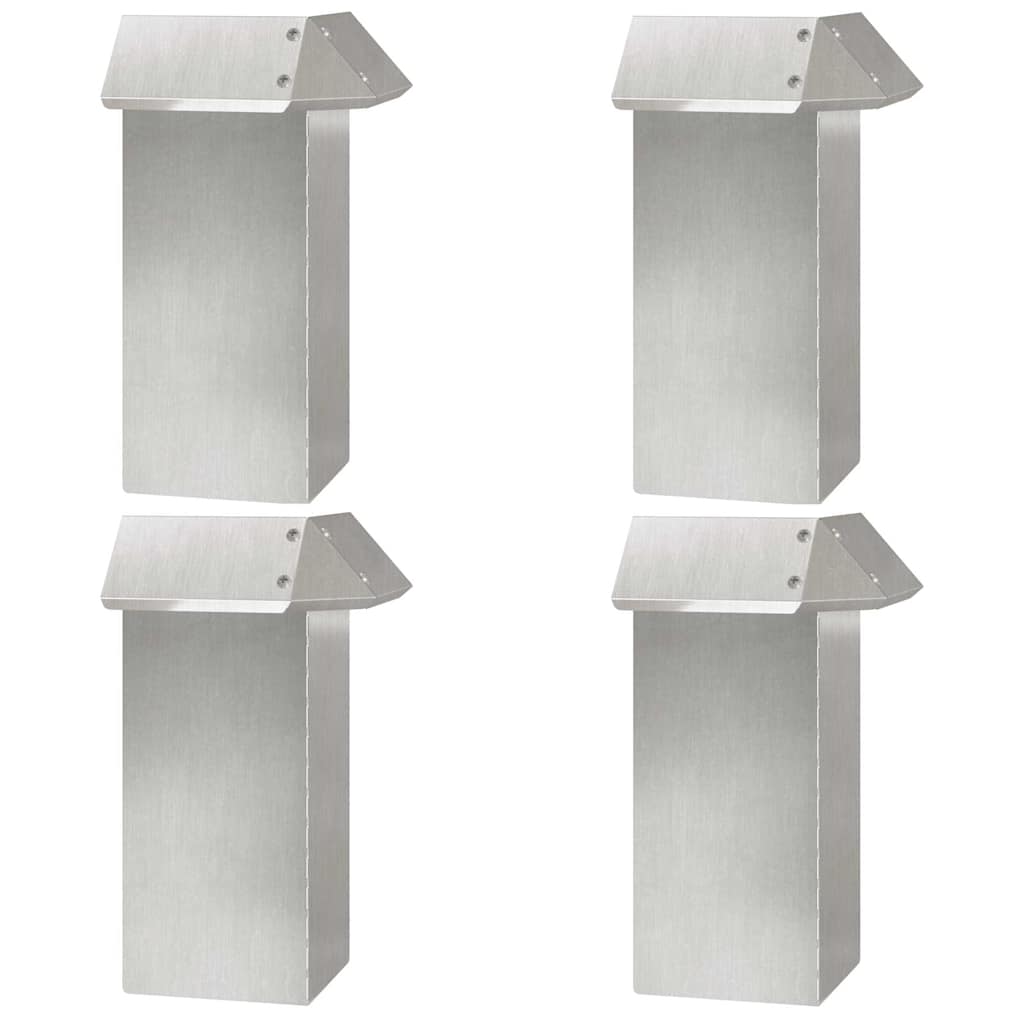 Snail Fence 4 pcs Silver 13.5 x 13.5 x 25 cm Stainless Steel