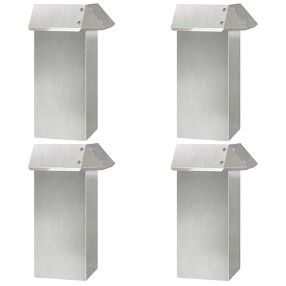 Snail Fence 4 pcs 13.5 x 13.5 x 25 cm Stainless Steel Silver