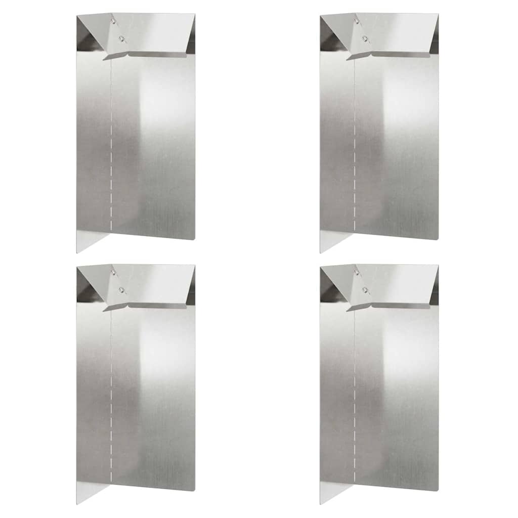 Snail Fence 4 pcs Silver 10 x 10 x 25 cm Stainless Steel