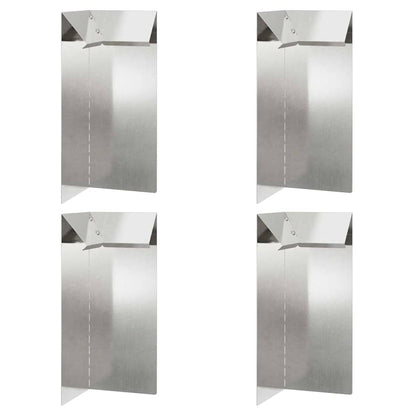 Snail Fence 4 pcs 10 x 10 x 25 cm Stainless Steel Silver