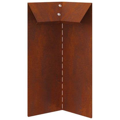 Snail Fence Rusty 10 x 10 x 25 cm Weathering Steel