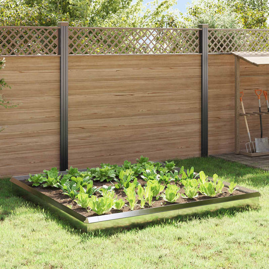 Snail Fences 12 pcs 100 x 3.5 x 25 cm Stainless Steel Silver