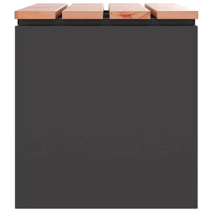 Garden Bench Black 60 x 40 x 43 cm Solid Douglas Wood and Steel