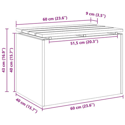 Garden Bench Black 60 x 40 x 43 cm Solid Douglas Wood and Steel