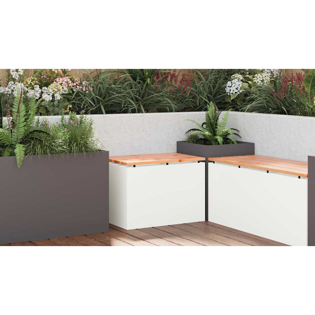 Garden Bench White 60 x 40 x 43 cm Steel