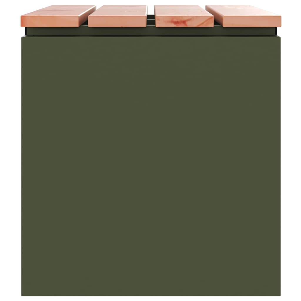 Garden Bench Olive green 60 x 40 x 43 cm Steel