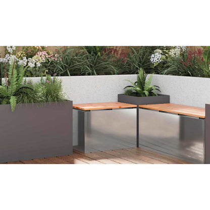 Garden Bench Silver 60 x 40 x 43 cm Galvanised steel