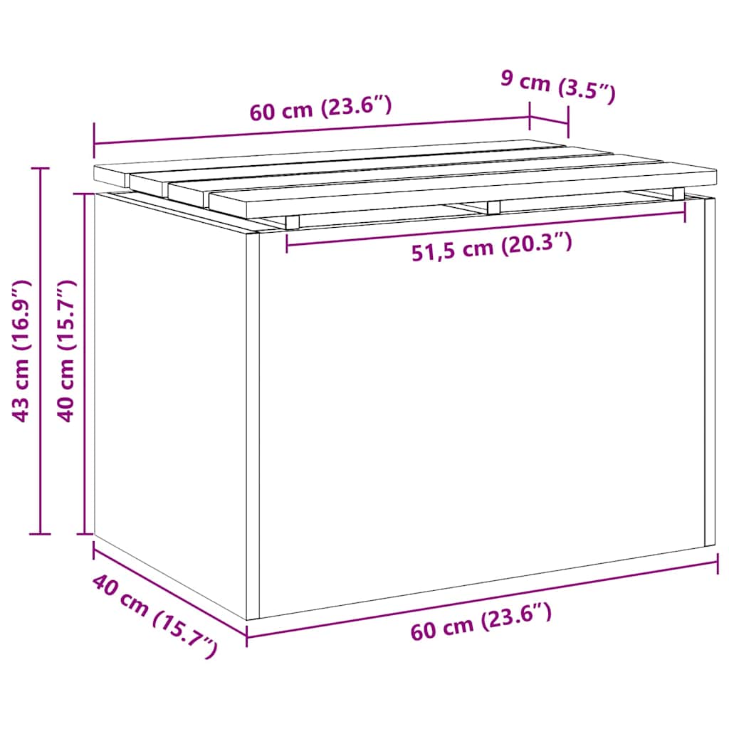 Garden Bench Silver 60 x 40 x 43 cm Galvanised steel