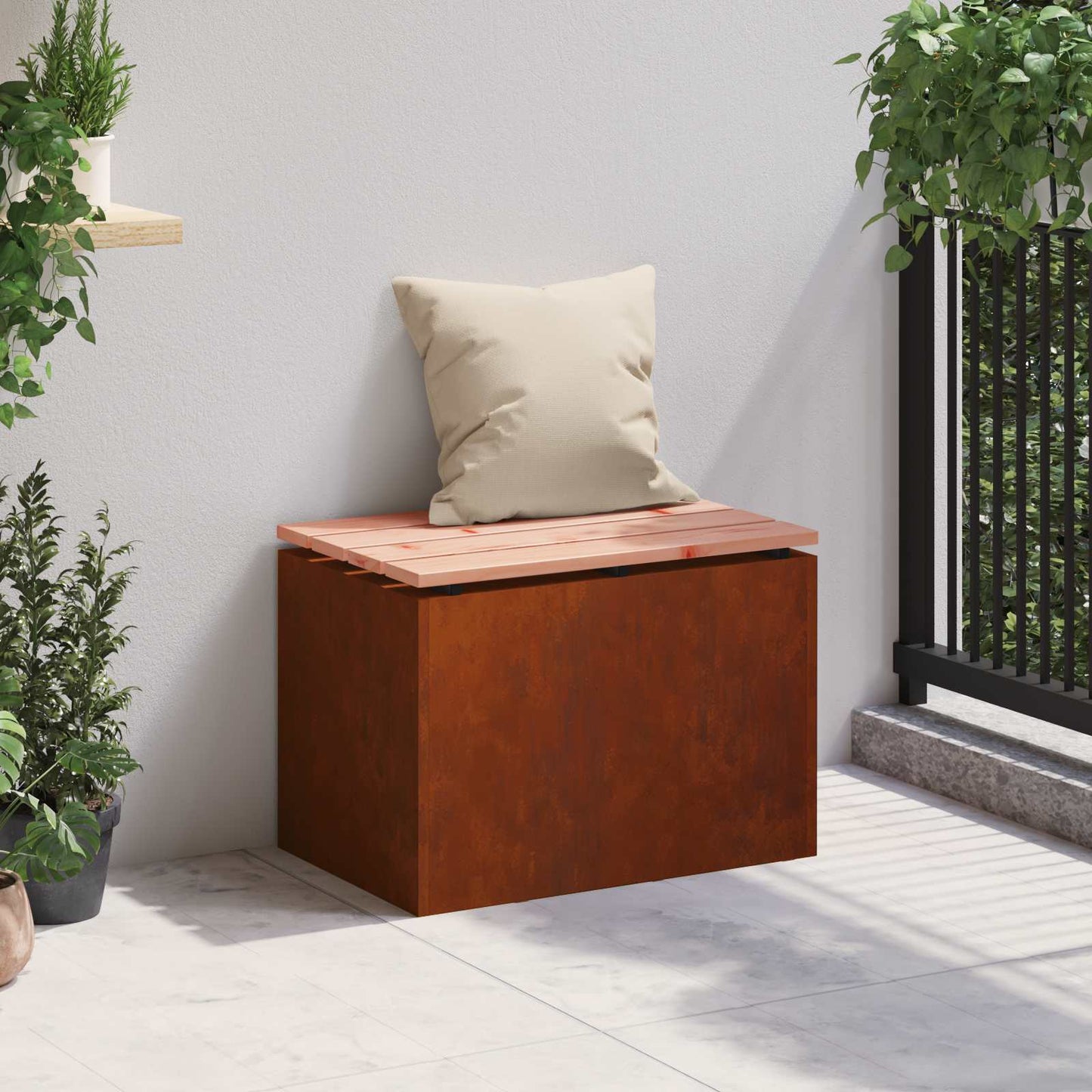 Garden Bench Rusty 60 x 40 x 43 cm Weathering steel