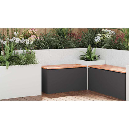 Garden Bench Black 80 x 40 x43 cm Steel