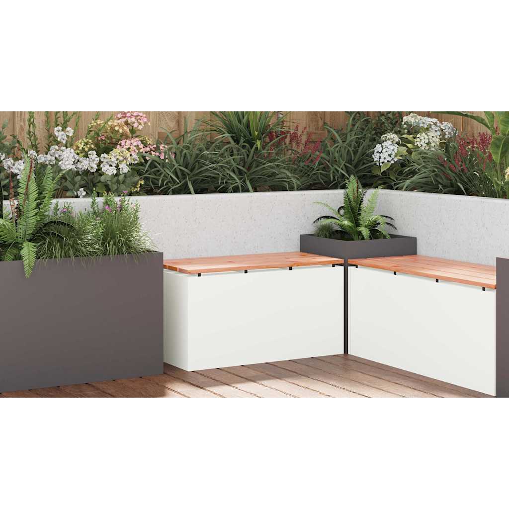 Garden Bench White 80 x 40 x43 cm Steel