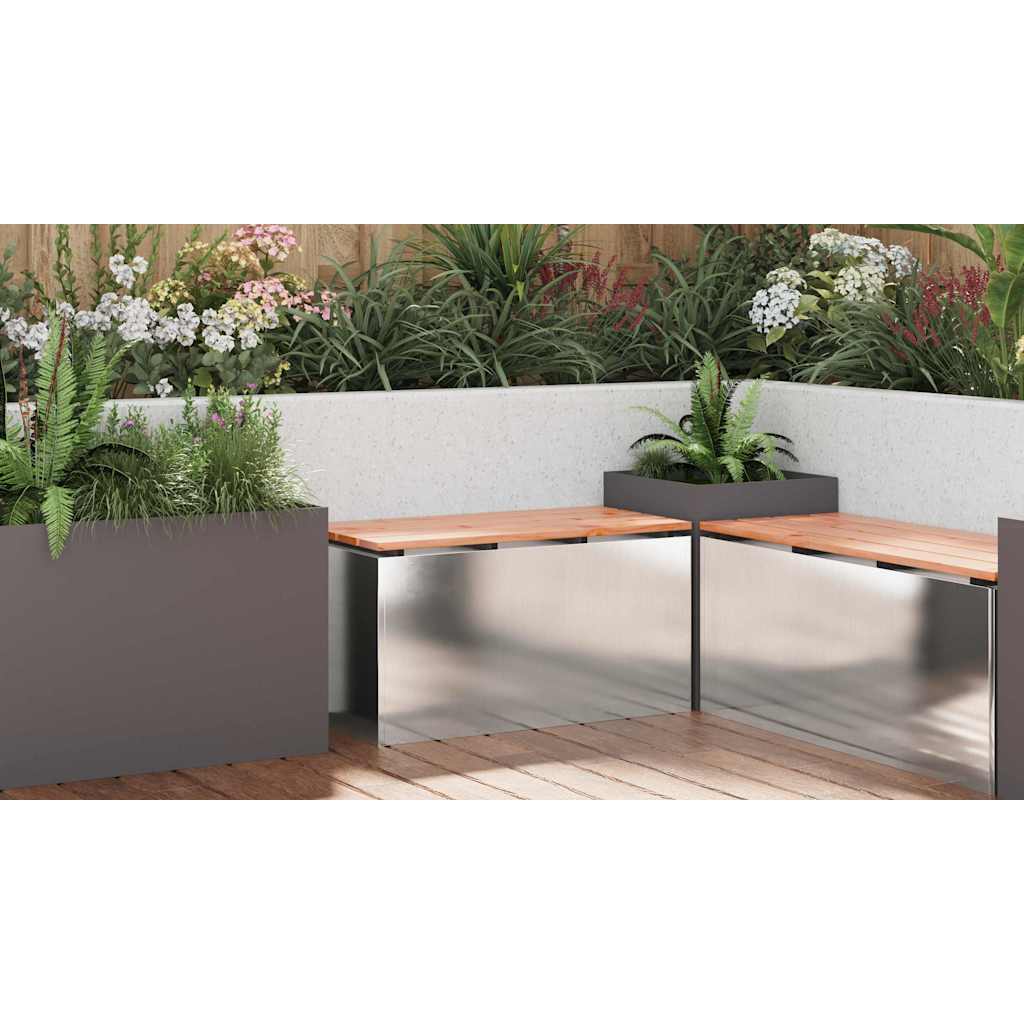 Garden Bench Silver 80 x 40 x43 cm Stainless steel