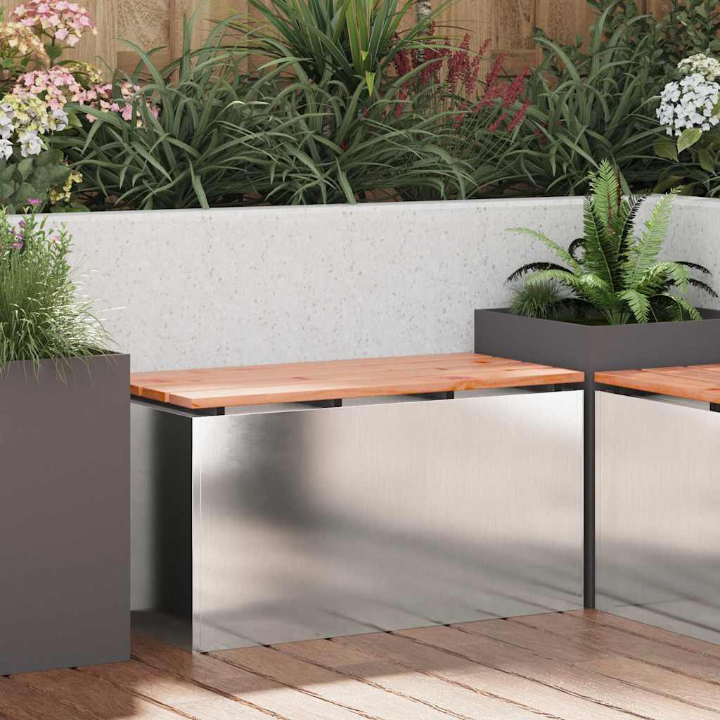 Garden Bench Silver 80 x 40 x43 cm Stainless steel