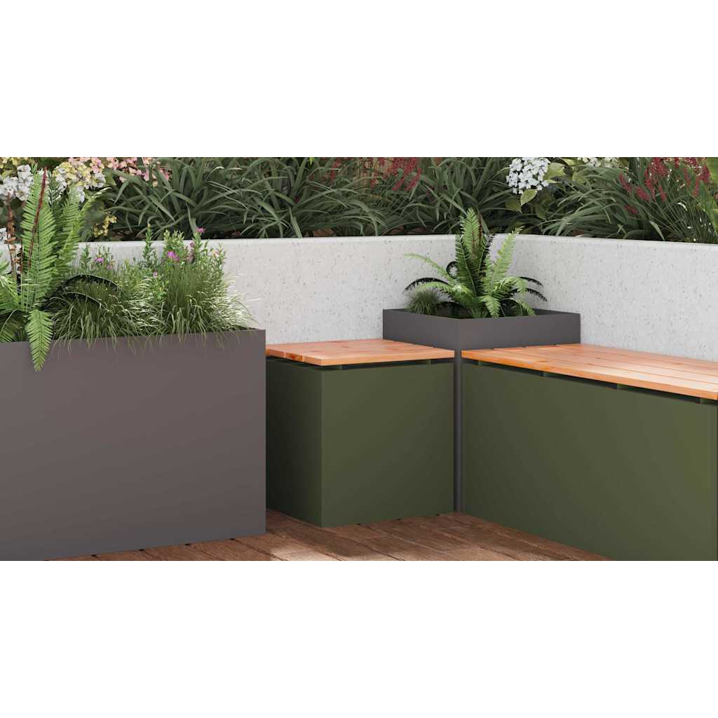 Garden Bench Olive green 40 x 40 x 43 cm Steel