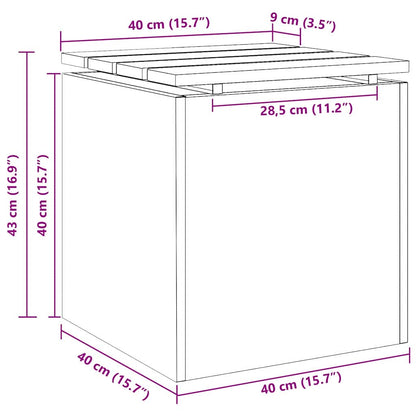 Garden Bench Silver 40 x 40 x 43 cm Galvanised steel