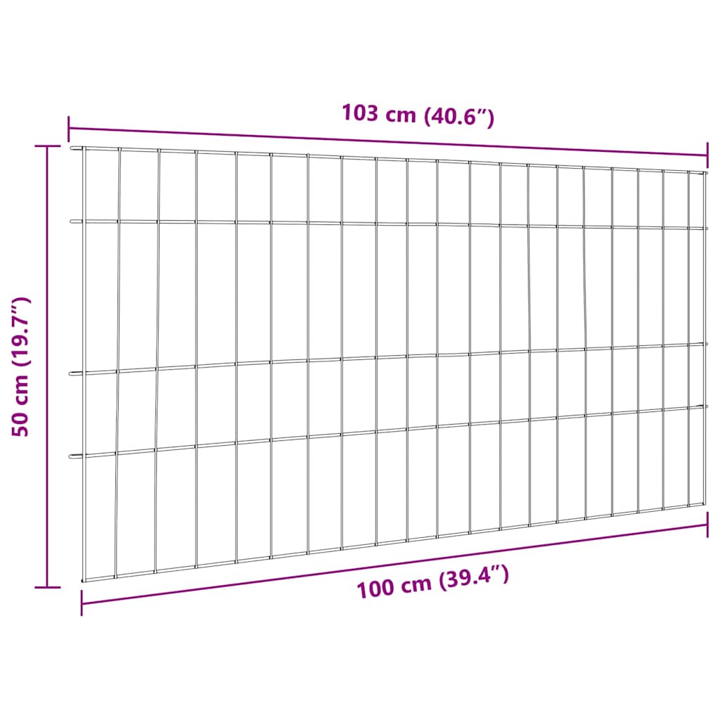 Pond Fence Set 5 pcs Green 100 x 50 cm Steel