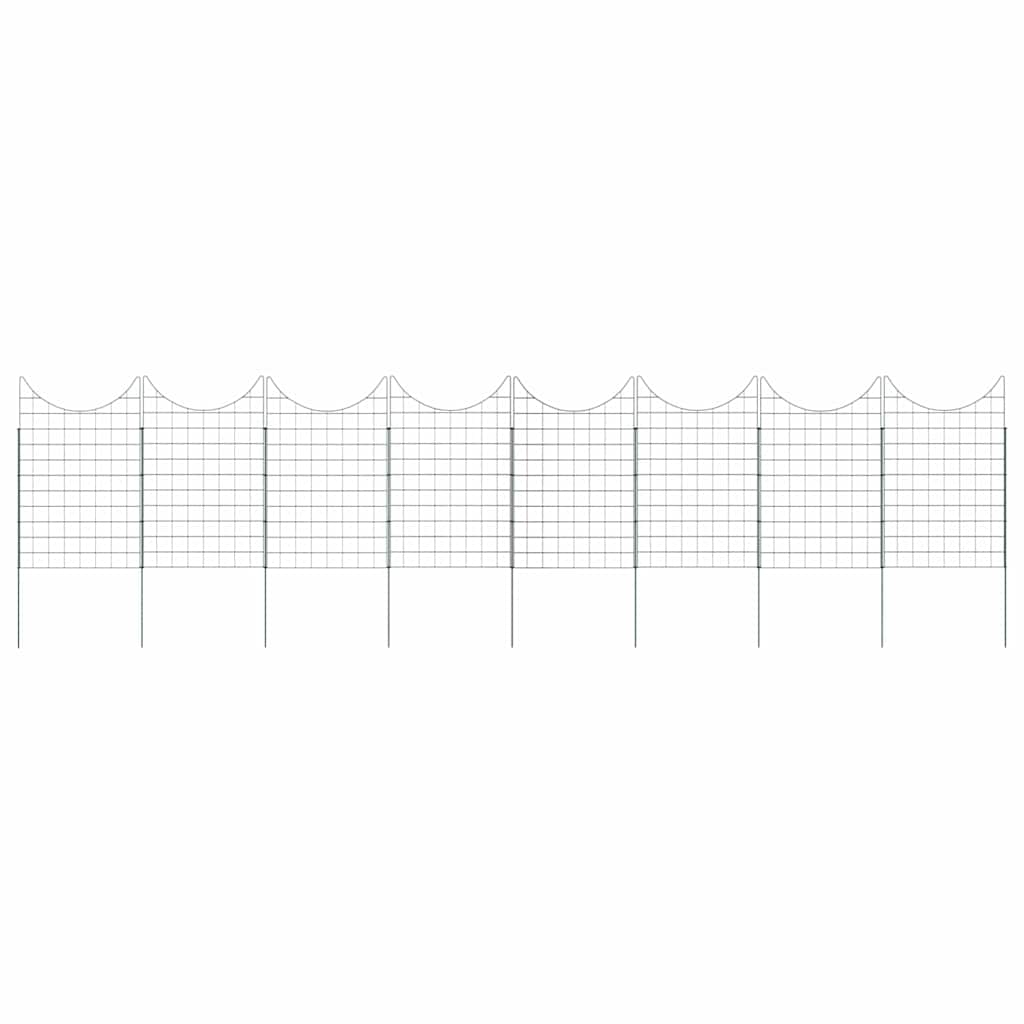 Pond Fence Set 8 pcs Green 50 x 80 cm Steel