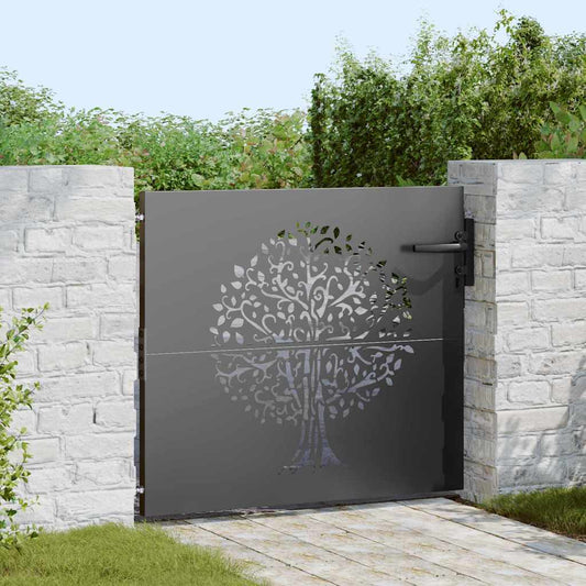 Garden Gate 85 x 100 cm Powder-coated steel Black Lockable