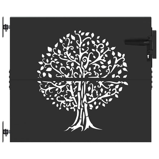 Garden Gate 85 x 100 cm Powder-coated steel Black Lockable