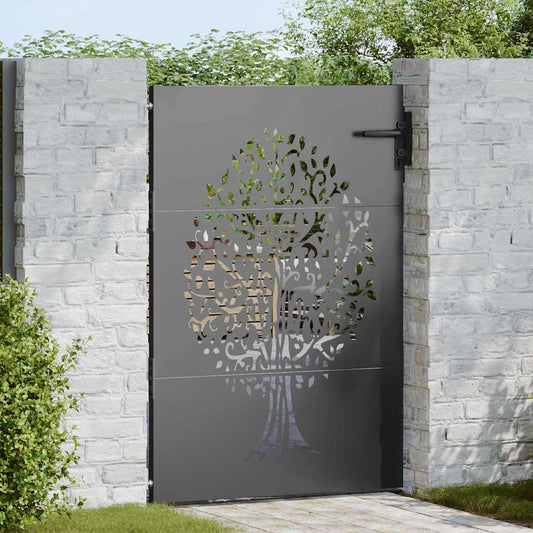 Garden Gate 85 x 150 cm Powder-coated steel Black Lockable