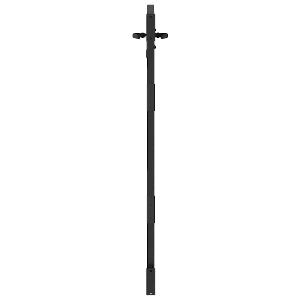 Garden Gate with Lock Black 85 x 150 cm Powder-coated steel