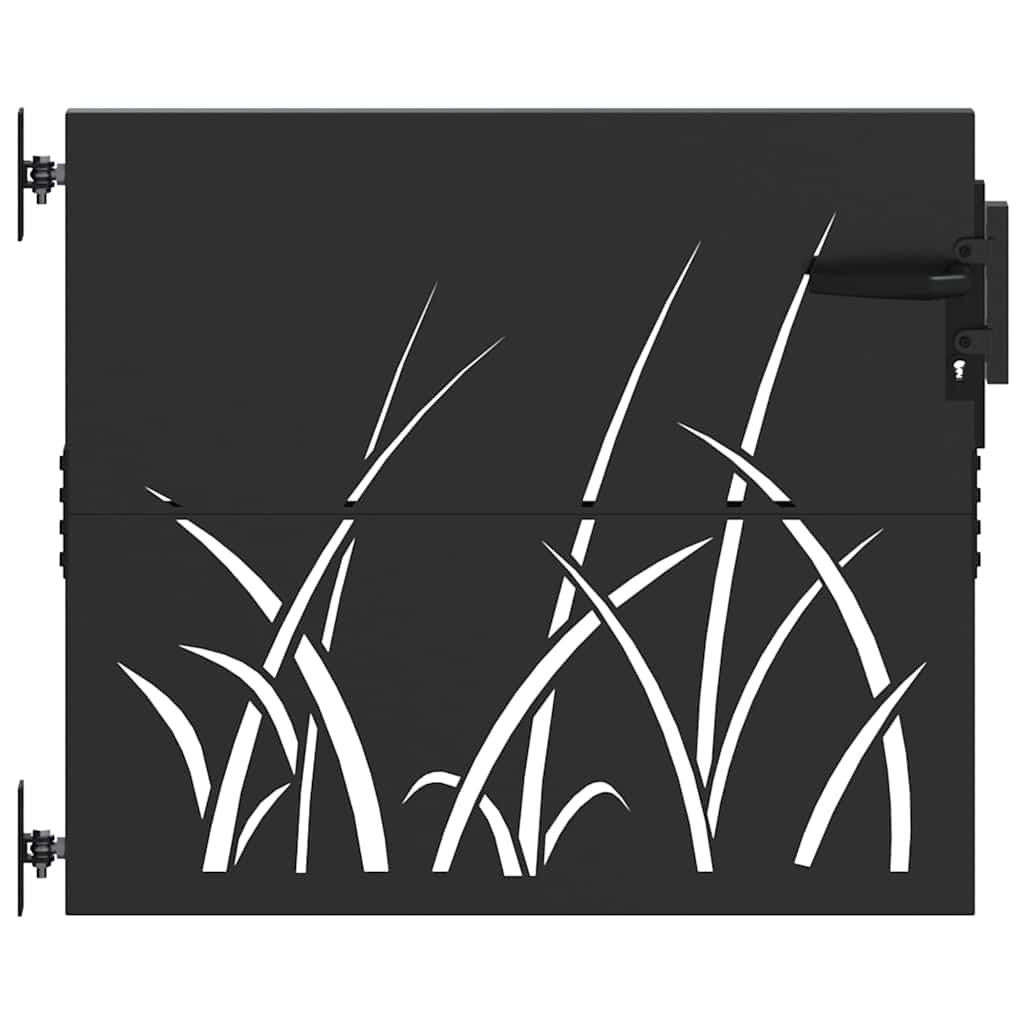 Garden Gate with Lock Black 85 x 100 cm Powder-coated steel