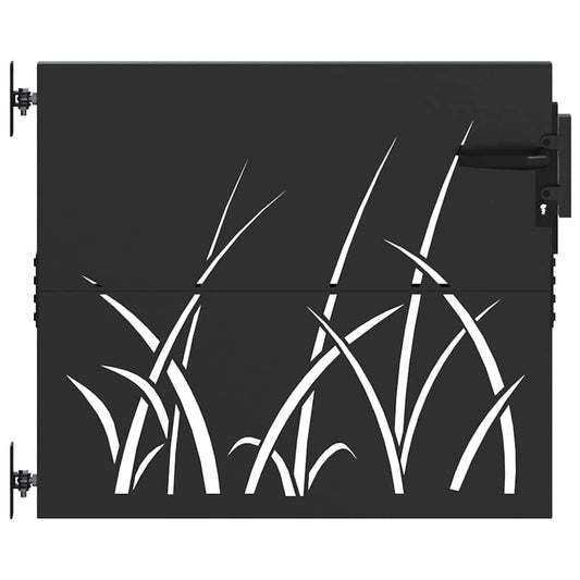 Garden Gate with Lock Black 85 x 100 cm Powder-coated steel