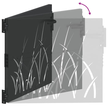 Garden Gate with Lock Black 85 x 100 cm Powder-coated steel