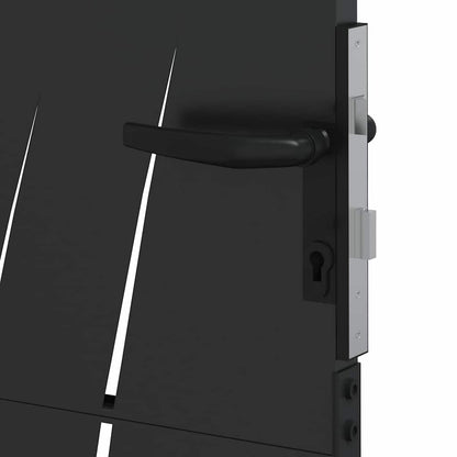 Garden Gate with Lock Black 85 x 150 cm Powder-coated steel