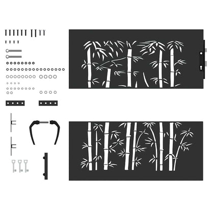 Garden Gate 85 x 100 cm Powder-coated steel Black Lockable