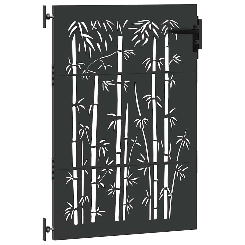 Garden Gate with Lock Black 85 x 125 cm Powder-coated steel