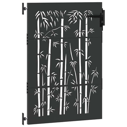 Garden Gate with Lock Black 85 x 125 cm Powder-coated steel