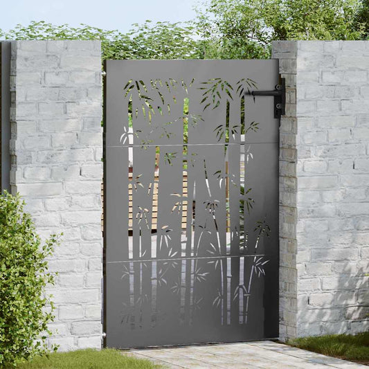Garden Gate 85 x 150 cm Powder-coated steel Black Lockable