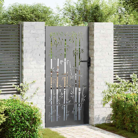 Garden Gate 85 x 175 cm Powder-coated steel Black Lockable