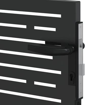 Garden Gate with Lock Black 85 x 100 cm Powder-coated steel