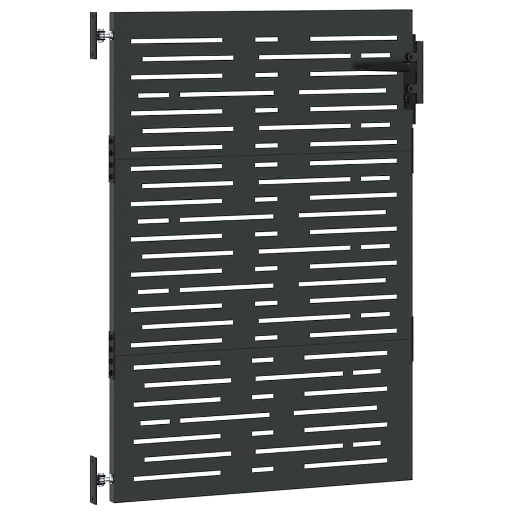 Garden Gate with Lock Black 85 x 125 cm Powder-coated steel