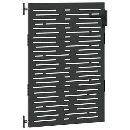 Garden Gate with Lock Black 85 x 125 cm Powder-coated steel