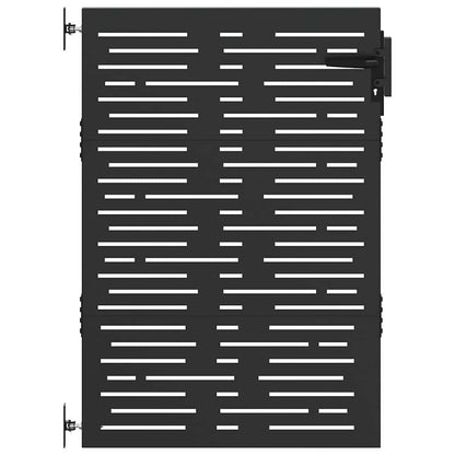 Garden Gate with Lock Black 85 x 125 cm Powder-coated steel