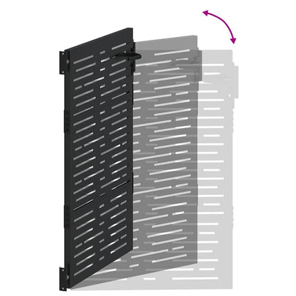 Garden Gate with Lock Black 85 x 150 cm Powder-coated steel
