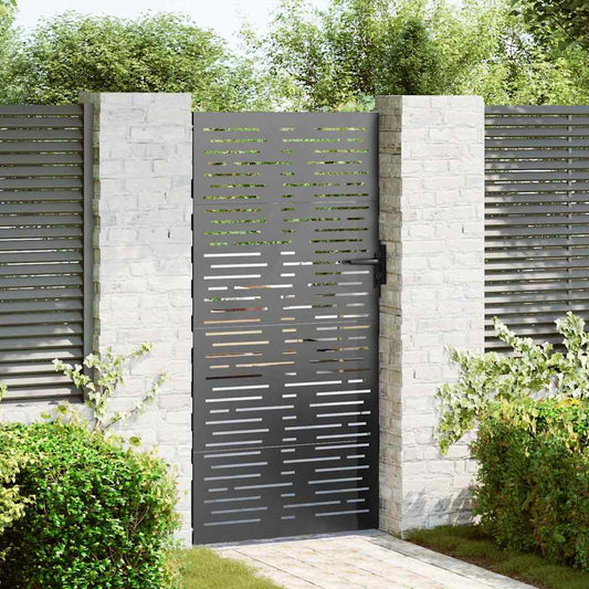 Garden Gate 85 x 175 cm Powder-coated steel Black Lockable