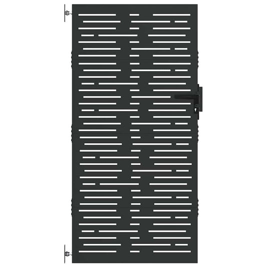 Garden Gate 85 x 175 cm Powder-coated steel Black Lockable