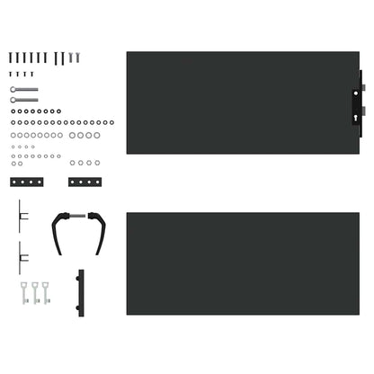 Garden Gate with Lock Black 85 x 100 cm Powder-coated steel