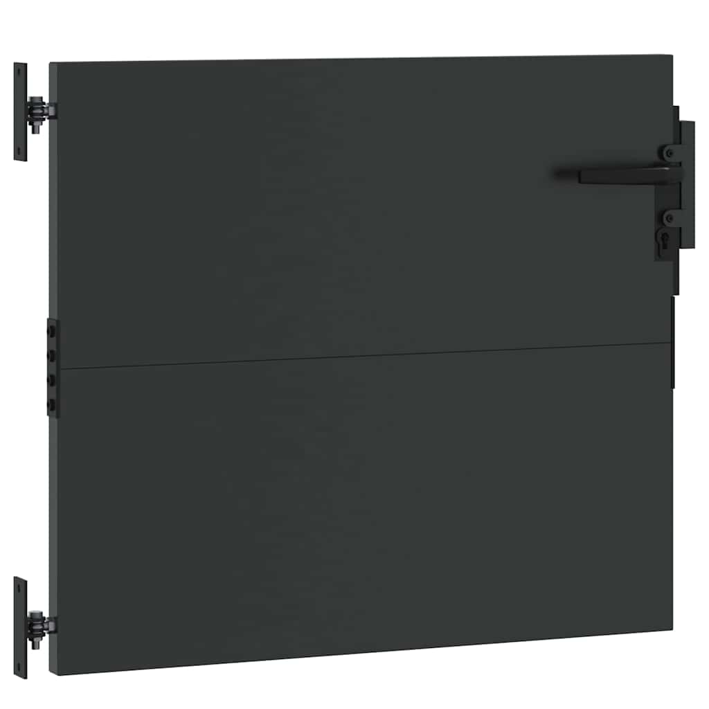 Garden Gate with Lock Black 85 x 100 cm Powder-coated steel