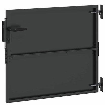 Garden Gate with Lock Black 85 x 100 cm Powder-coated steel