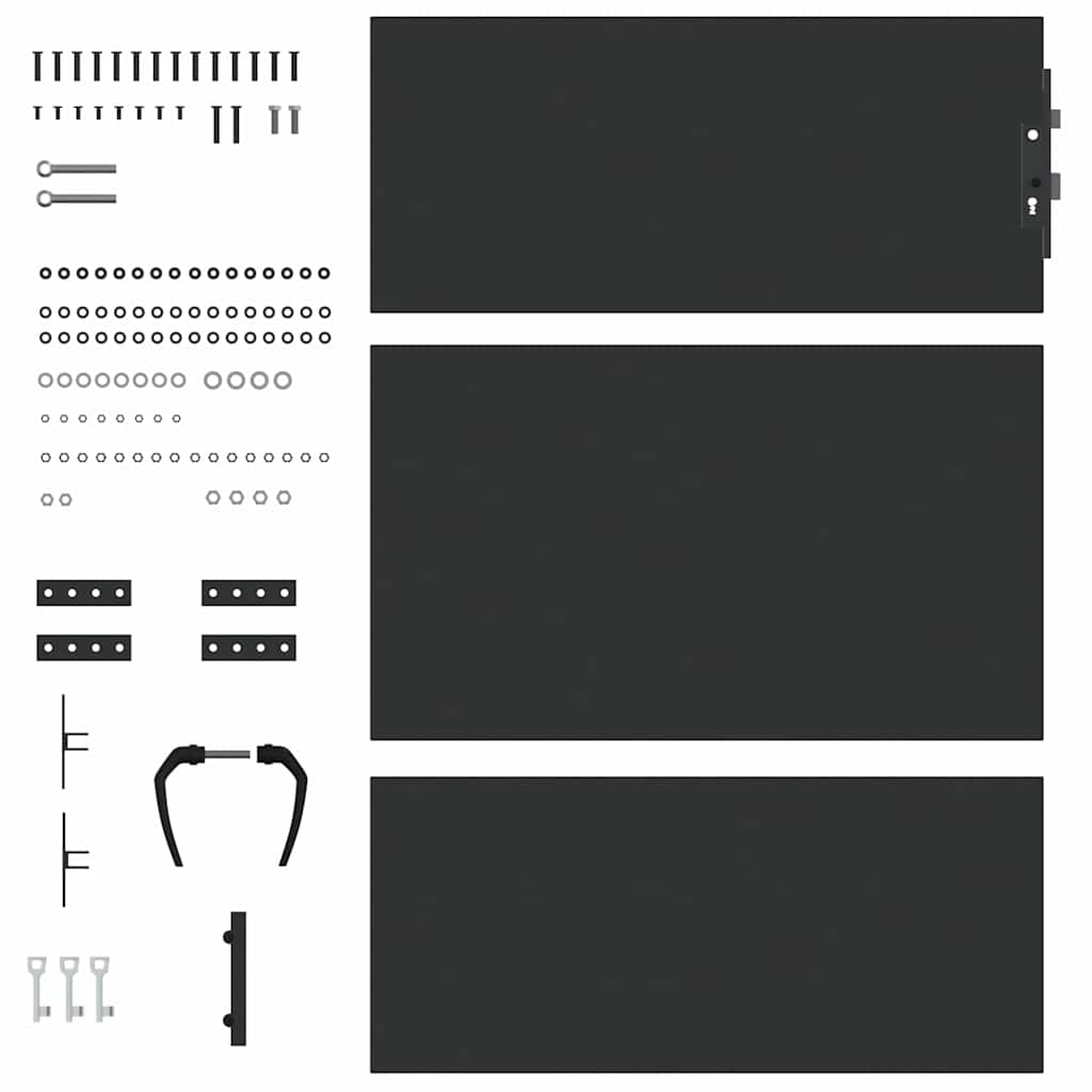 Garden Gate with Lock Black 85 x 125 cm Powder-coated steel