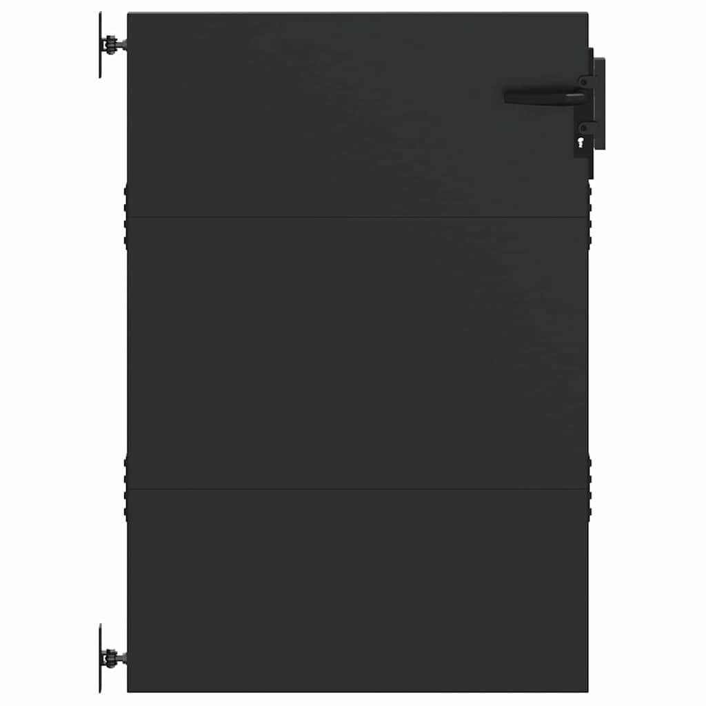 Garden Gate with Lock Black 85 x 125 cm Powder-coated steel
